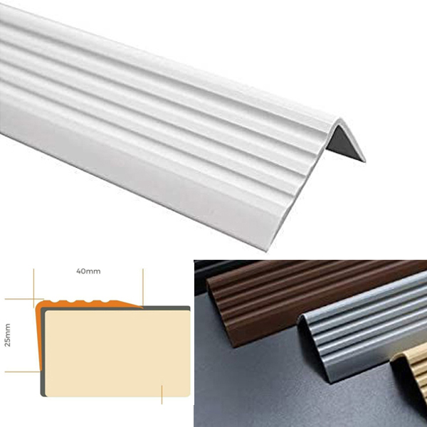 Bullnose Self Adhesive Stair Nosing 40mm x 25mm Rubber Angle Step Edge