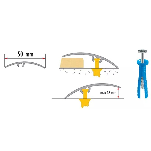 Carpet Cover Door Threshold Floor Trim Transition Strip Aluminium