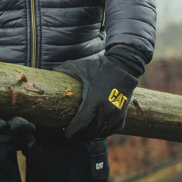 Caterpillar Jersey Dotted Gloves with PVC Grip