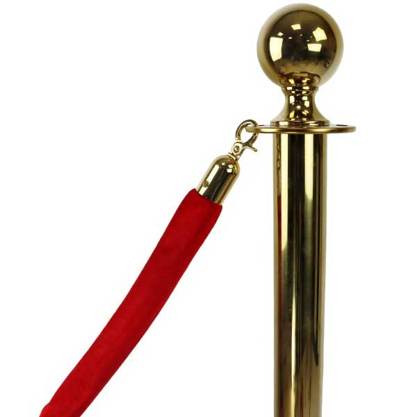 Ceremonial Velvet Red Rope Brass Stanchions