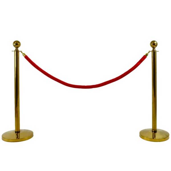 Ceremonial Velvet Red Rope Brass Stanchions