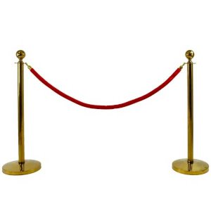 Ceremonial Velvet Red Rope Brass Stanchions