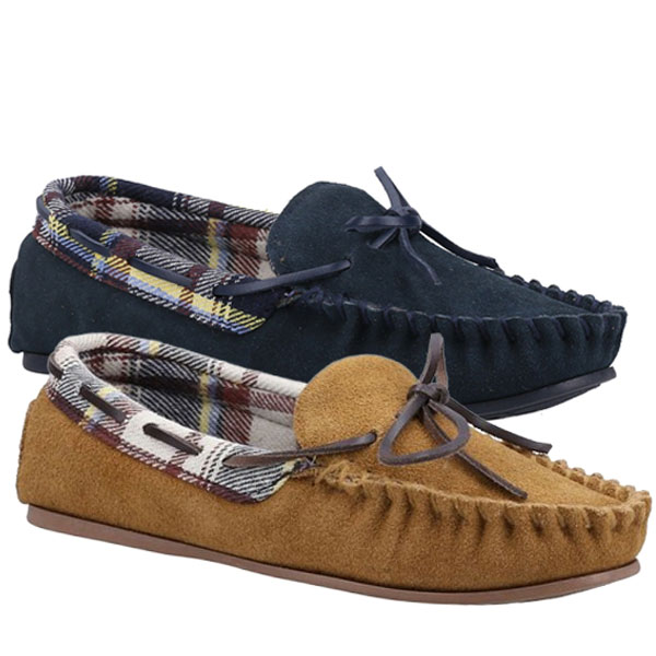 Chatsworth Suede Moccasin Style Slippers