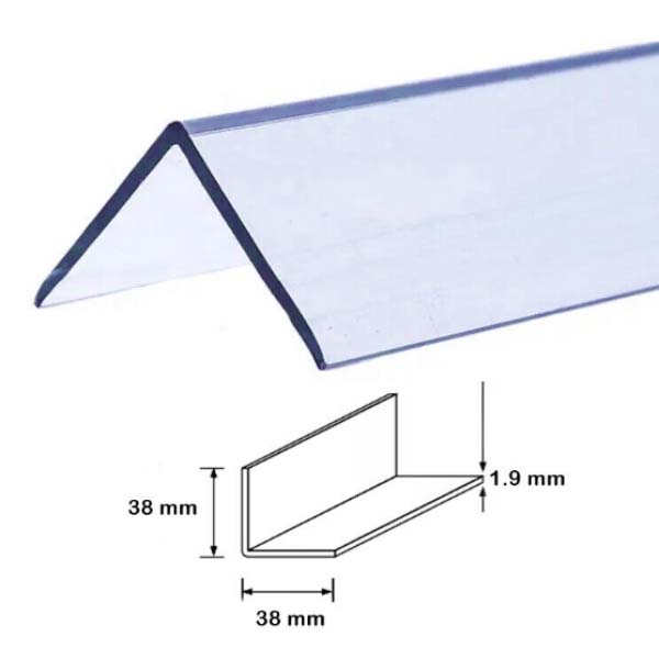 Clear Wall Protector Plastic PVC Corner 90 Degree Angle Trim Moulding 2.44m Long