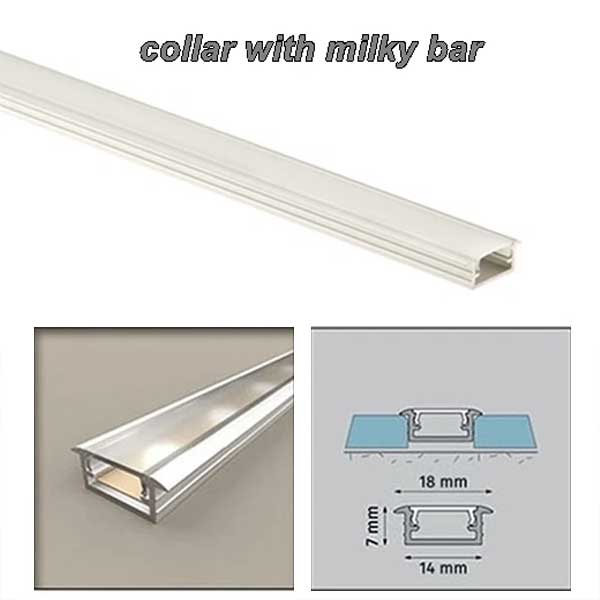 Aluminium PVC Collar Channel for LED Light Profile Edge Trim