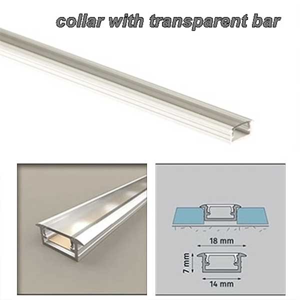 Aluminium PVC Collar Channel for LED Light Profile Edge Trim