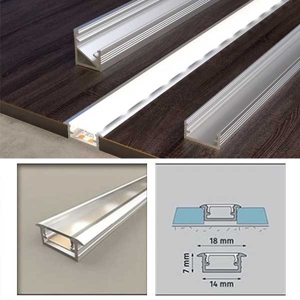 Aluminium PVC Collar Channel for LED Light Profile Edge Trim
