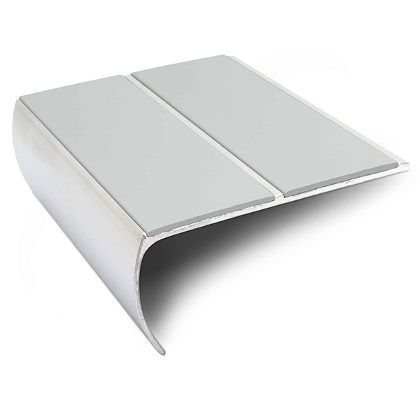 Commercial Stair Nosing 87mm x 40mm  Aluminium Edge Trim With Anti Slip Pvc Insert