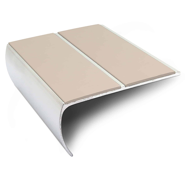 Commercial Stair Nosing 87mm x 40mm  Aluminium Edge Trim With Anti Slip Pvc Insert