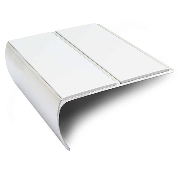 Commercial Stair Nosing 87mm x 40mm  Aluminium Edge Trim With Anti Slip Pvc Insert