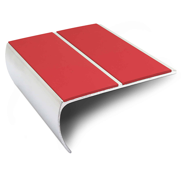 Commercial Stair Nosing 87mm x 40mm  Aluminium Edge Trim With Anti Slip Pvc Insert