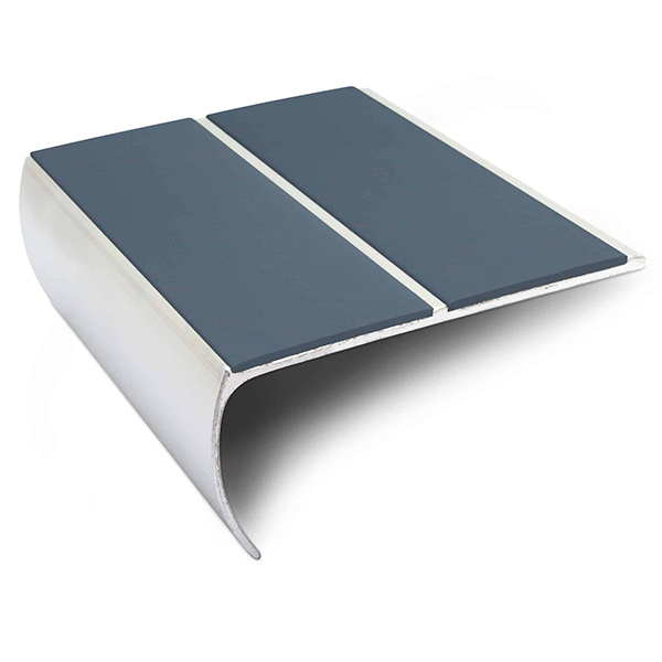 Commercial Stair Nosing 87mm x 40mm  Aluminium Edge Trim With Anti Slip Pvc Insert