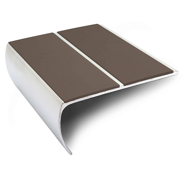 Commercial Stair Nosing 87mm x 40mm  Aluminium Edge Trim With Anti Slip Pvc Insert