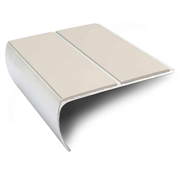 Commercial Stair Nosing 87mm x 40mm  Aluminium Edge Trim With Anti Slip Pvc Insert