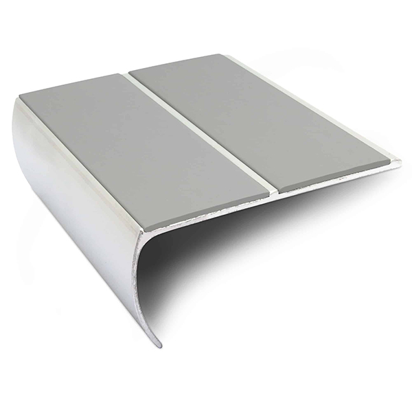 Commercial Stair Nosing 87mm x 40mm  Aluminium Edge Trim With Anti Slip Pvc Insert