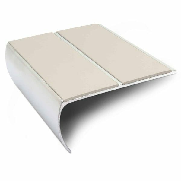 Commercial Stair Nosing 87mm x 40mm  Aluminium Edge Trim With Anti Slip Pvc Insert