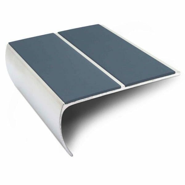 Commercial Stair Nosing 87mm x 40mm  Aluminium Edge Trim With Anti Slip Pvc Insert