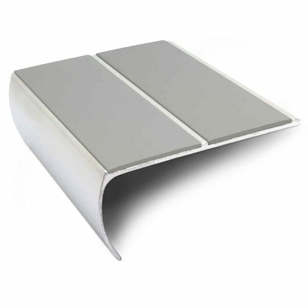 Commercial Stair Nosing 87mm x 40mm  Aluminium Edge Trim With Anti Slip Pvc Insert