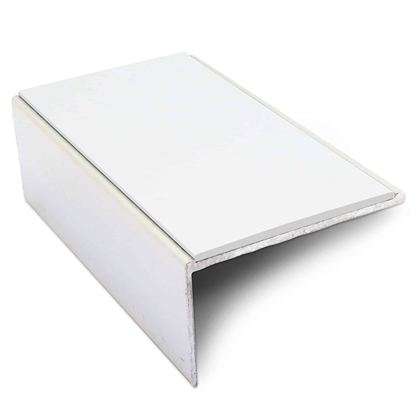 Commercial Stair Nosing Edge Trim 56mm x 32mm With Non Slip Pvc Insert Aluminium