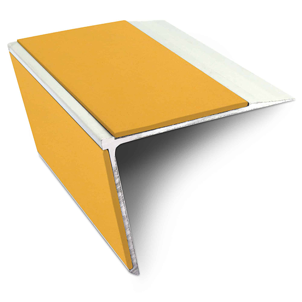 Commercial Stair Nosing Edge Trim 75mm x 58mm With Non Slip Pvc Insert Aluminium
