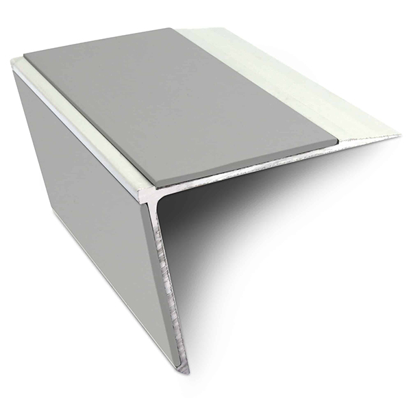 Commercial Stair Nosing Edge Trim 75mm x 58mm With Non Slip Pvc Insert Aluminium