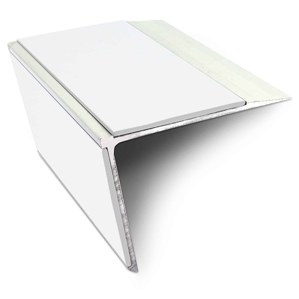 Commercial Stair Nosing Edge Trim 75mm x 58mm With Non Slip Pvc Insert Aluminium