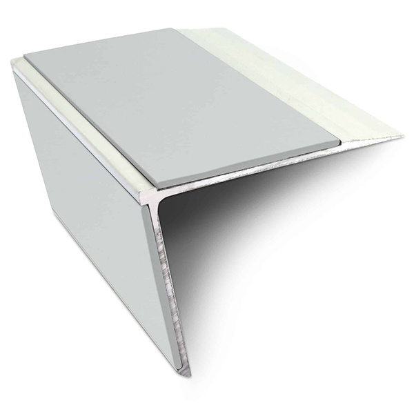 Commercial Stair Nosing Edge Trim 75mm x 58mm With Non Slip Pvc Insert Aluminium