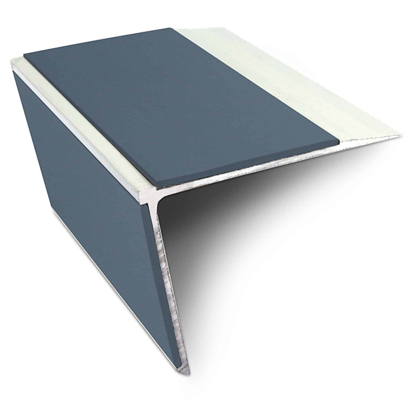 Commercial Stair Nosing Edge Trim 75mm x 58mm With Non Slip Pvc Insert Aluminium