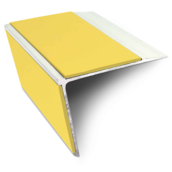Commercial Stair Nosing Edge Trim 75mm x 58mm With Non Slip Pvc Insert Aluminium