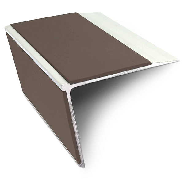 Commercial Stair Nosing Edge Trim 75mm x 58mm With Non Slip Pvc Insert Aluminium