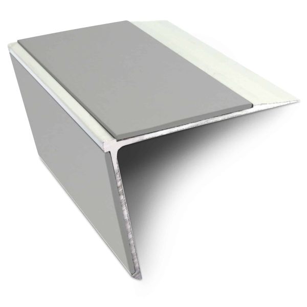 Commercial Stair Nosing Edge Trim 75mm x 58mm With Non Slip Pvc Insert Aluminium