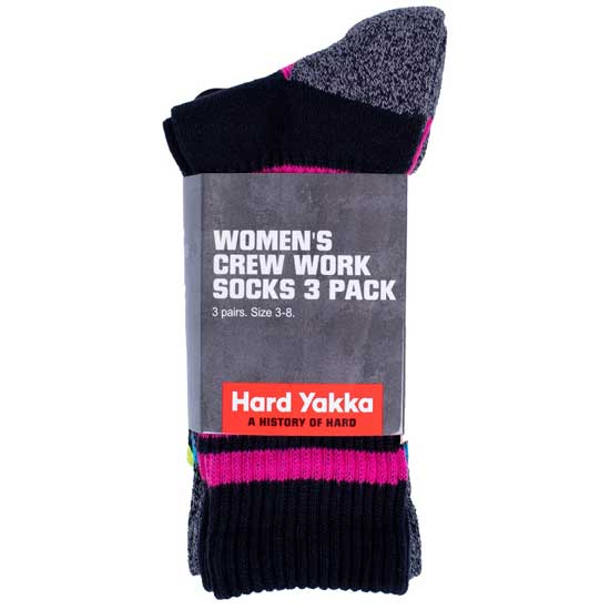 Crew Work Socks Cotton Comfort for Boots Pack of 3