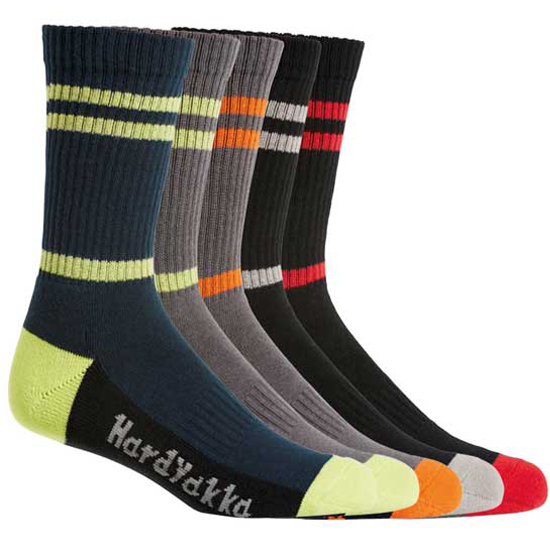 Crew Work Sock Cushioned Footbed 5 Pack
