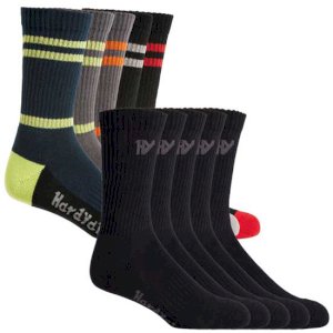 Crew Work Sock Cushioned Footbed 5 Pack