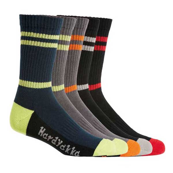 Crew Work Sock Cushioned Footbed 5 Pack