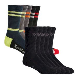 Crew Work Sock Cushioned Footbed 5 Pack