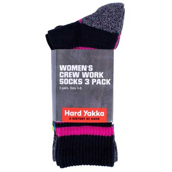 Crew Work Socks Cotton Comfort for Boots Pack of 3
