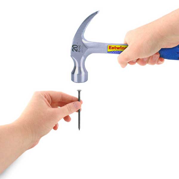 Curved Claw Hammer with Vinyl Shock Reduction Grip 20oz