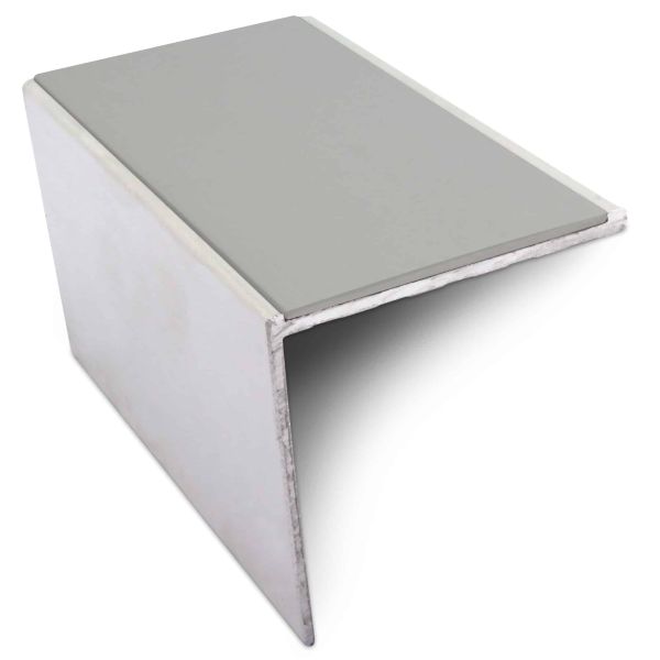 Aluminium Commercial Stair Nosing 56mm x 55mm Edge Trim With Non Slip Pvc Insert DDA Compliant