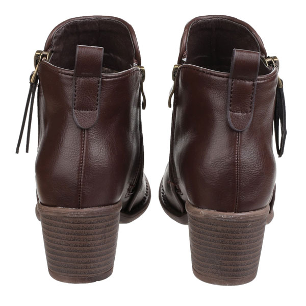 Dench Zip Up Ladies Block Heel Ankle Boot
