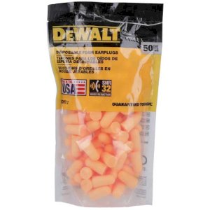 DeWalt Foam Earplugs 50 Pair Zip-Log Bag