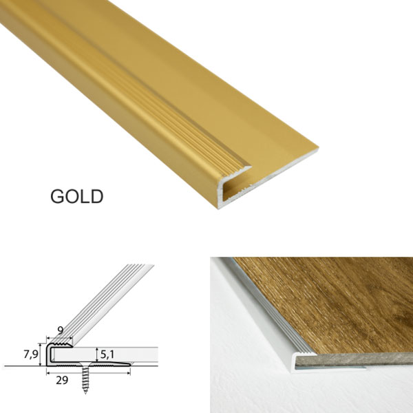 Door Floor Threshold  For Luxury Click Vinyl Flooring Aluminium