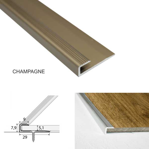 Door Floor Threshold  For Luxury Click Vinyl Flooring Aluminium