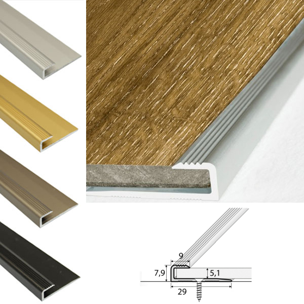 Door Floor Threshold  For Luxury Click Vinyl Flooring Aluminium