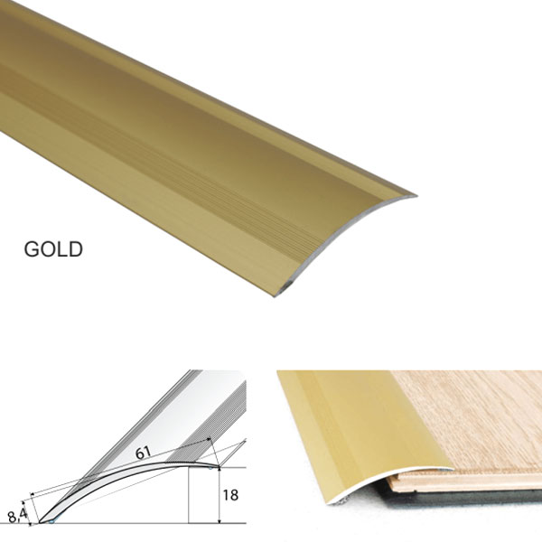 Door Floor Trim Self Adhesive Connecting wooden, Laminate. Vinyl or tiled floors Aluminium