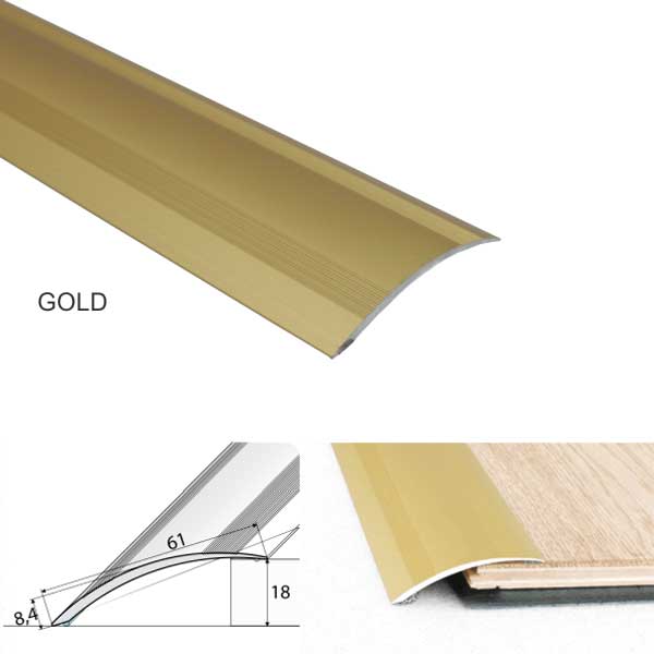 Door Floor Trim Self Adhesive Connecting wooden, Laminate. Vinyl or tiled floors Aluminium