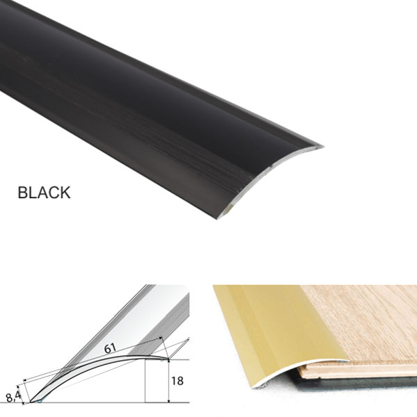 Door Floor Trim Self Adhesive Connecting wooden, Laminate. Vinyl or tiled floors Aluminium