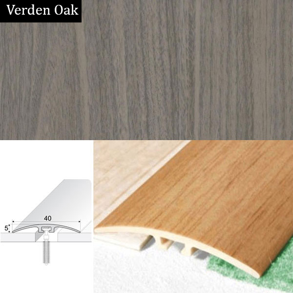 Door Threshold 40mm Wide Screw Fix Connecting Wood Carpet Floors UPVC Wood Effect