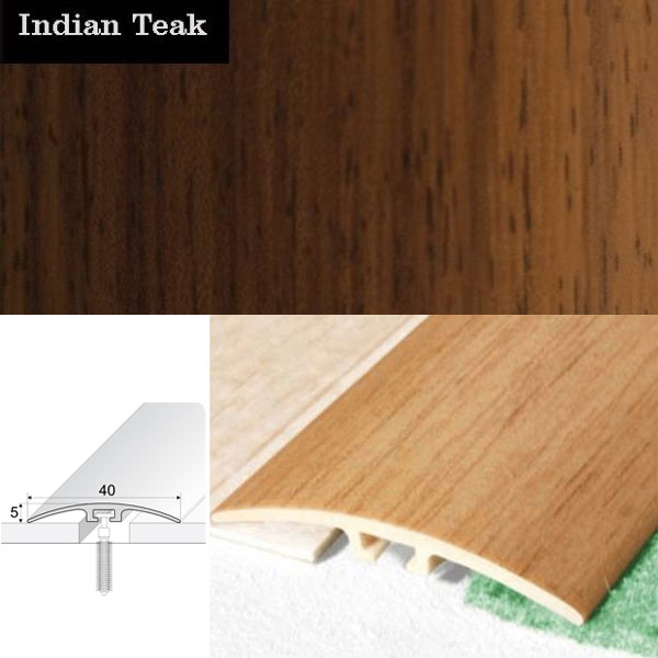 Door Threshold 40mm Wide Screw Fix Connecting Wood Carpet Floors UPVC Wood Effect