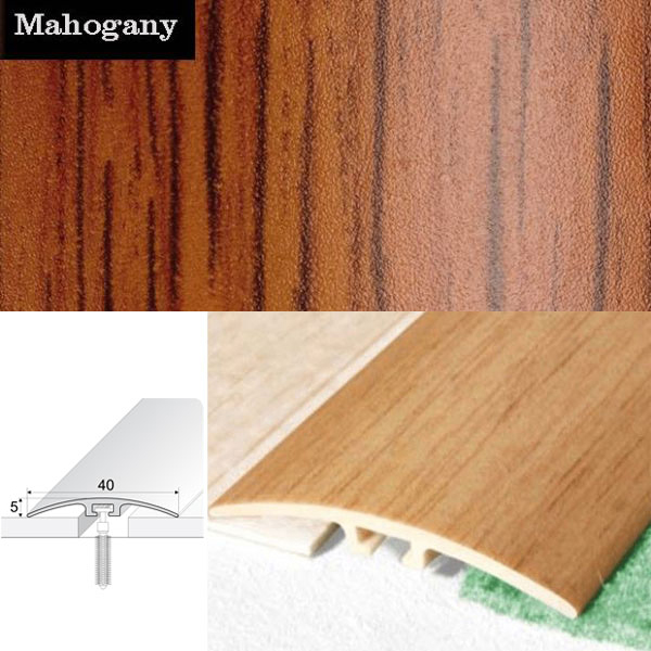Door Threshold 40mm Wide Screw Fix Connecting Wood Carpet Floors UPVC Wood Effect